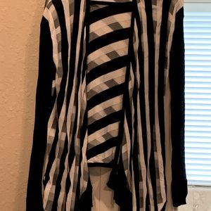 Black white silver kimono
